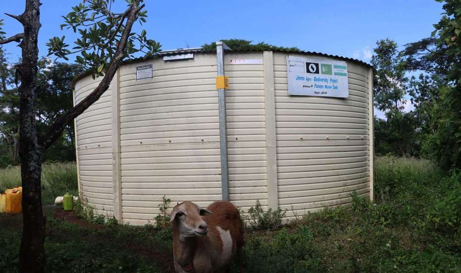 A large water tank in Ethiopia