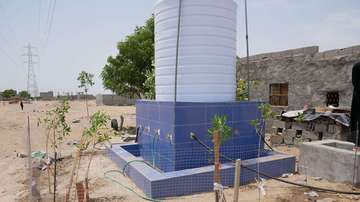 Eine neue Brunnenanlage im Süden Jemens.