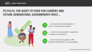 Young people, in particular, need to be supported more and involved in policy and decision-making processes around food systems. 