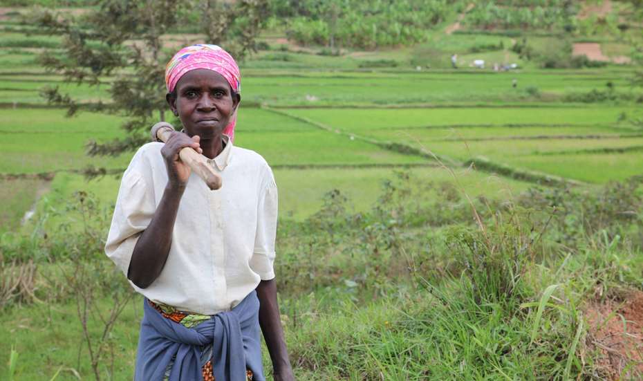 A farmer in Rwanda