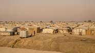 Emergency shelters at the refugee camp Bentiu, South Sudan.