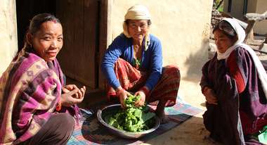 Women in a village in the Salyan district, Nepal