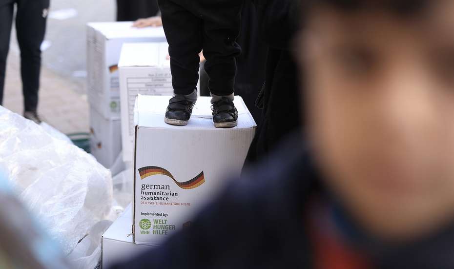 Nothilfe in Gaza: Verteilung von Hilfsgütern in Gaza-Stadt.