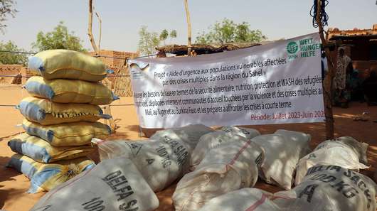 Verteilung von Nothilfe-Gütern in Niger.