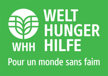 Internationales Logo der Welthungerhilfe mit ergänzendem französischem Schriftzug.
