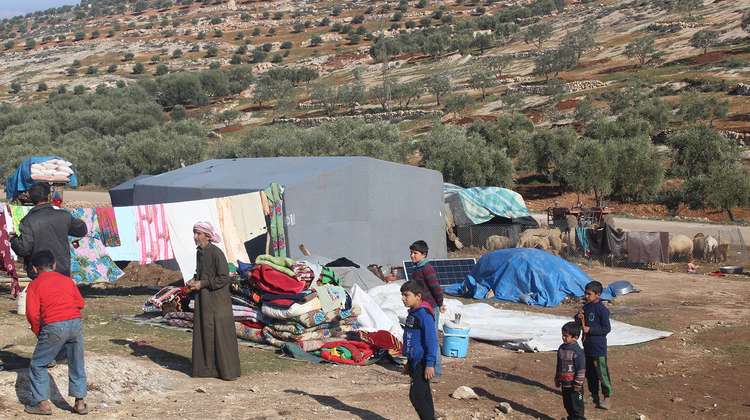 Refugees in the South of the the Idlib province