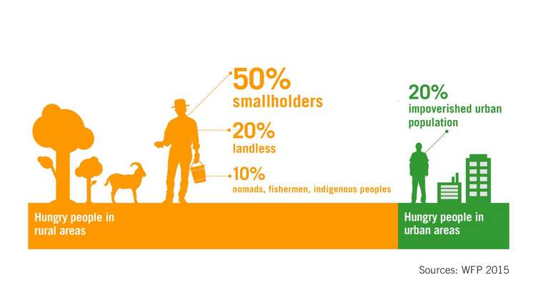 Infographic: hungry people in rural areas