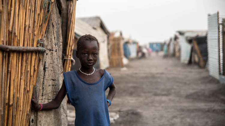 A child in a refugee camp in Bentiu, Southern Sudan.