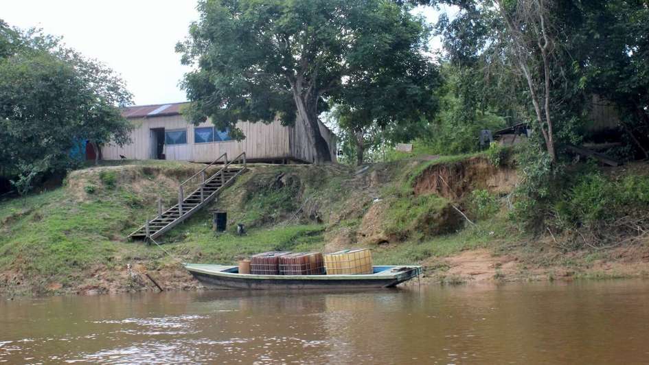 A fishing boat on the shores of the Amazon in Bolivia