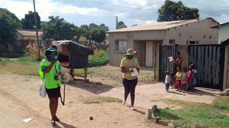Trained volunteers and community health club facilitators spread COVID-19 information through loudspeakers to residents in Glenview, a suburb of Harare, Zimbabwe.