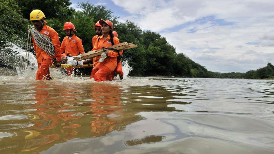 Disaster Rescue Training in 2008 in Somotillo, Nicaragua, a region that is regularly hit by hurricanes.