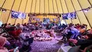 A panel in a tent during World Food Forum 2023