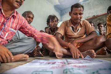 Santosh Kamder (middle, front) was one of the first farmers to try integrative agriculture.